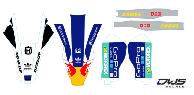 Trimset Husqvarna TC 125 FC 250 350 450 FS 450 2016 2017 2018 Decals dekor design graphics aufklebe stickerset nummerset dws mx