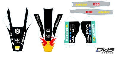 Trimset Husqvarna TC 125 FC 250 350 450 FS 450 2016 2017 2018 Decals dekor design graphics aufklebe stickerset nummerset dws mx