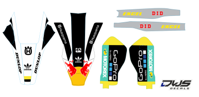 Trimset Husqvarna TC 125 FC 250 350 450 FS 450 2016 2017 2018 Decals dekor design graphics aufklebe stickerset nummerset dws mx