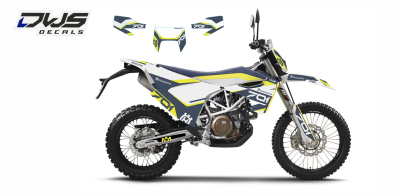 Complete stickerset decalset Decore Husqvarna Supermoto ENDURO 701 2016 2017 2018 komplette Decore DWS decals MX graphics graphix aufklebe front fender rear fender side panels numbers fork protectors trimset nummerset radia radiatorscoops kotflugel gabelg