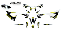 Complete stickerset decalset Decore Husqvarna Supermoto ENDURO 701 2016 2017 2018 komplette Decore DWS decals MX graphics graphix aufklebe front fender rear fender side panels numbers fork protectors trimset nummerset radia radiatorscoops kotflugel gabelg