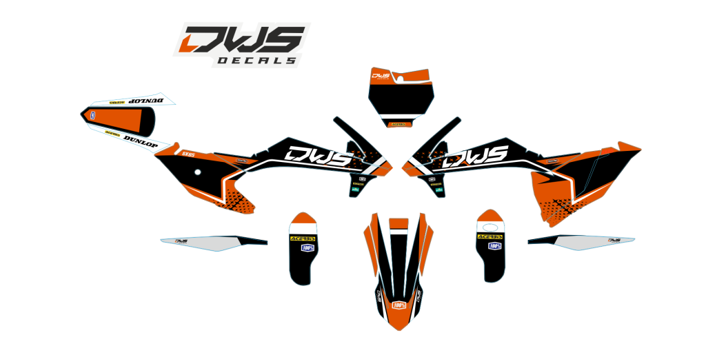 KTM SX 85 2018 complete stickerset complete decals set orange blue Decals dekor design graphics aufklebe stickerset nummerset dws mx fluo yellow fluo orange