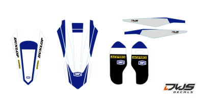Trimset achterspatbord voorspatbord brugstickers voorpoten KTM SX 85 2018 complete stickerset complete decals set orange blue Decals dekor design graphics aufklebe stickerset nummerset dws mx blue orange front fender rear fender fork protectors kabelgesch