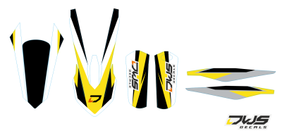 KTM SX 125 SX 250 SX-F 250 SX-F 350 SX-F 450 2016 geel gelb yellow DECALS DEKOR DESIGN GRAPHICS AUFKLEBE STICKERSET NUMMERSET DWS MX