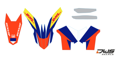 Trimset KTM SX SX-F 125 150 250 350 450 2007 2008 2009 2010 Model 1 Trimset bestaande uit: - Voorspatbord sticker (3 delig) - Achterspatbord sticker - Voorvorkbeschermer stickers (2 delig) - Brugstickers (2 delig)fork protectors rear febder front fender k