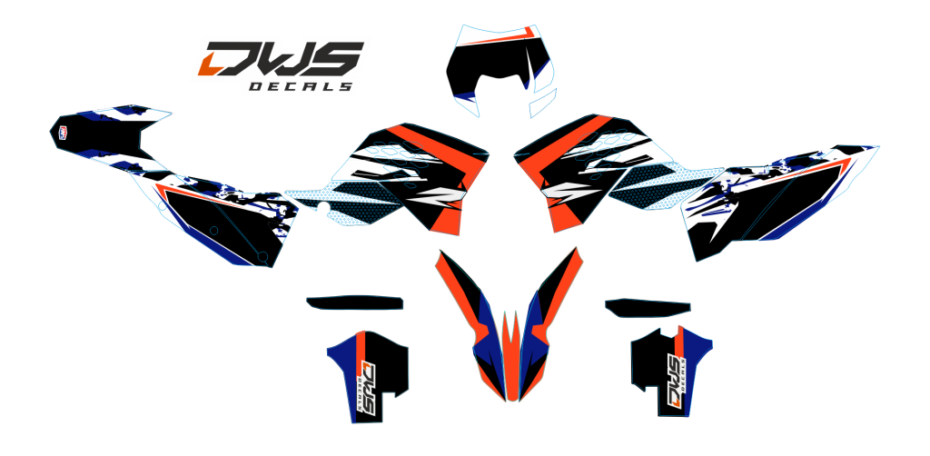 KTM EXC 2008 2009 2010 2011 volledige set Decals dekor design graphics aufklebe stickerset nummerset dws mx