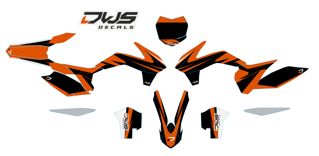 volledige stickerset KTM SX SX-F 125 150 250 350 450 2013 2014 2015 ORANGE black Decals dekor design graphics aufklebe stickerset nummerset dws mx
