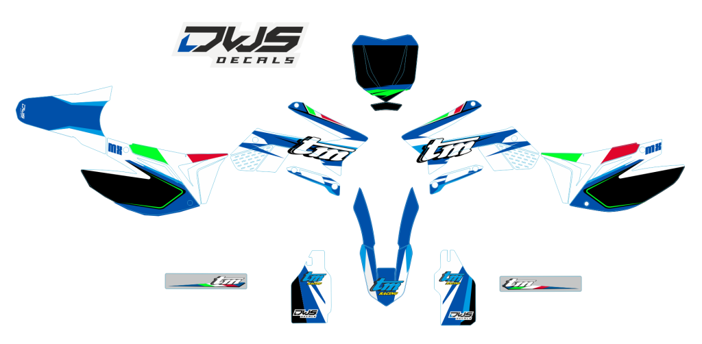 Volledige stickerset TM 125 144 250 300 2015 2016 2017 2018 Decals dekor design graphics aufklebe stickerset nummerset dws mx