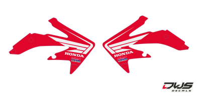 Radiaset Honda CRF 450 2005 2006 2007 2008  Decals dekor design graphics aufklebe stickerset nummerset dws mx radiator scoops Baily