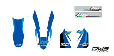 trimset TM 125 144 250 300 2015 2016 2017 2018 Decals dekor design graphics aufklebe stickerset nummerset dws mx