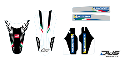 trimset TM 125 144 250 300 2015 2016 2017 2018 Decals dekor design graphics aufklebe stickerset nummerset dws mx
