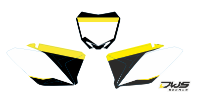 nummerset Suzuki RMZ 250 2010 2011 2012 2013 2014 2015 2016 geel zwart rood yellow black red Decals dekor design graphics aufklebe stickerset nummerset dws mx