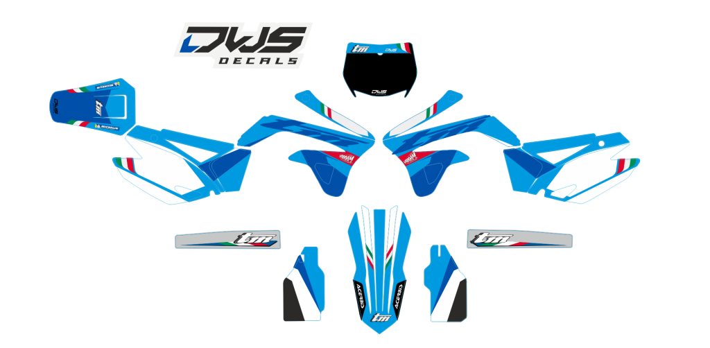 Volledige stickerset TM 125 250 300 450 2008 2009 2010 2011 2012 2013 2014 Decals dekor design graphics aufklebe stickerset nummerset dws mx
