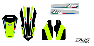 trimset TM 125 - 250- 300 -450 2008 2009 2010 2011 2012 2013 2014 Decals dekor design graphics aufklebe stickerset nummerset dws mx