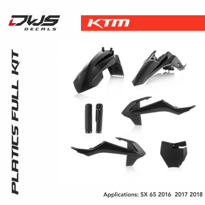 KTM plastics sx 65 2016 2017 acerbis white black replica dws decals oem mx graphics