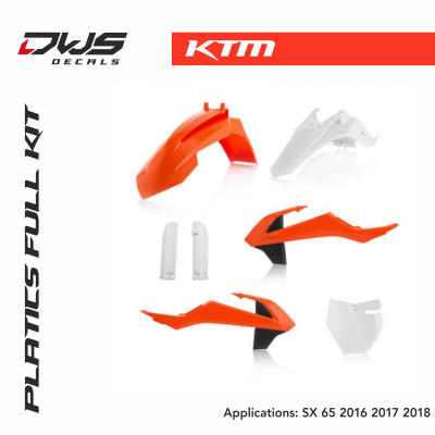 KTM plastics sx 65 2016 2017 acerbis white black replica dws decals oem mx graphics