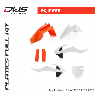 KTM plastics sx 65 2016 2017 acerbis white black replica dws decals oem mx graphics