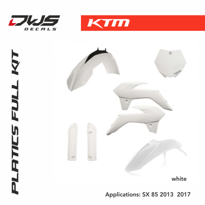 KTM plastics sx 85 2013 2014 2015 2016 2017 acerbis white black replica dws decals oem mx graphics