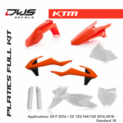 KTm Plastics Sx-f 2016 Sx 125 144 150 2016 2017 acerbis dws decals replica standard 18