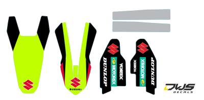Trimset Suzuki RMZ 450 2008 2009 2010 2011 2012 2013 2014 2015 2016 Decals dekor design graphics aufklebe stickerset nummerset dws mx