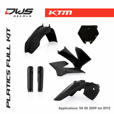 KTM plastics sx 85 2006 2007 2008 2009 2010 2011 2012 acerbis white black replica dws decals oem mx graphics