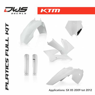 KTM plastics sx 85 2006 2007 2008 2009 2010 2011 2012 acerbis white black replica dws decals oem mx graphics