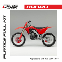 Honda plastics CRF 450 2017 2018 oem replica black zwart red rood acerbis dws decals