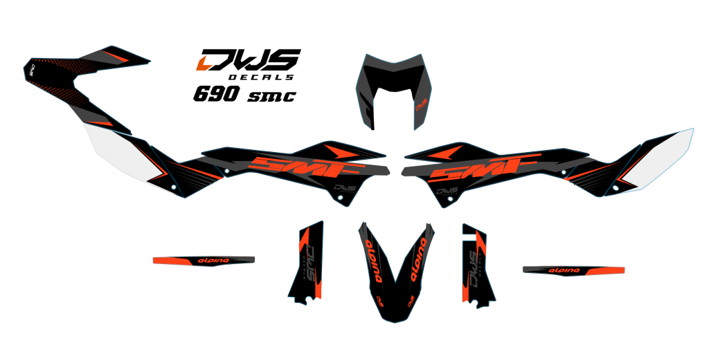 Complete stickerset KTM 690 SMC Enduro R 2012 2013 2014 2015 2016 red rot rood Decals dekor design graphics aufklebe stickerset nummerset dws mx