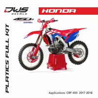 Honda plastics CRF 450 2017 2018 oem replica black zwart red rood acerbis dws decals