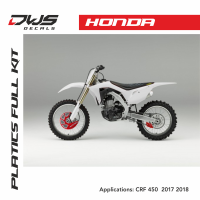 Honda plastics CRF 450 2017 2018 oem replica black zwart red rood acerbis dws decals