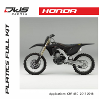 Honda plastics CRF 450 2017 2018 oem replica black zwart red rood acerbis dws decals
