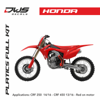 Honda plastics CRF 250 2014 2015 2016 CRF 450 2013 2014 2015 2016 replica red black white dws decals acerbis