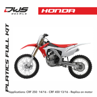 Honda plastics CRF 250 2014 2015 2016 CRF 450 2013 2014 2015 2016 replica red black white dws decals acerbis