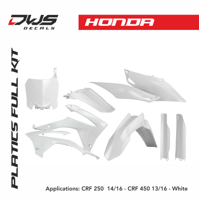 Honda plastics CRF 250 2014 2015 2016 CRF 450 2013 2014 2015 2016 replica red black white dws decals acerbis