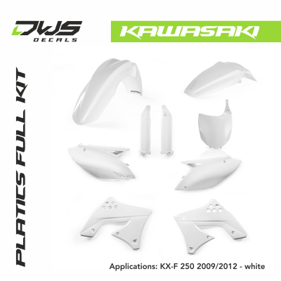 kawasaki Plastics KX-F 250 2009 2010 2011 2012 replica black green black white dws decals acerbis