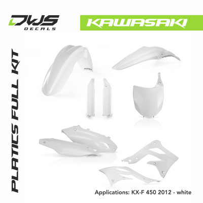 Kawasaki Plastics KX-F 450 2012 replica black white green black factory kawa dws decals acerbis