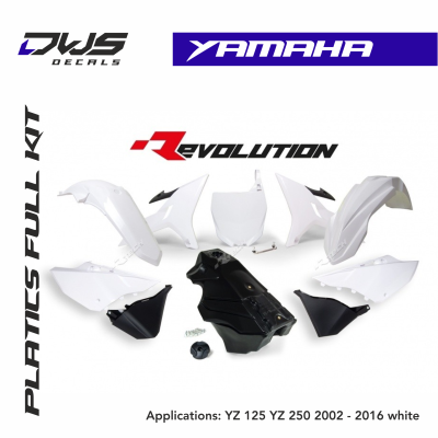 Yamaha revolution racetech plastic kit dws decals white
