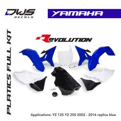 Yamaha revolution racetech plastic kit dws decals replica blue
