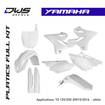 yamaha plastics YZ 125 250 2015 2016 dws decals acerbis white