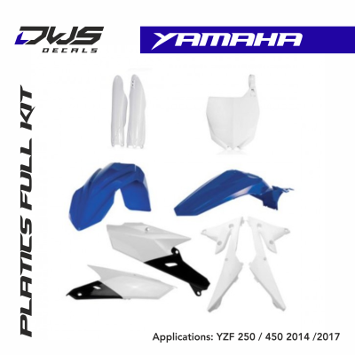 Yamaha Plastics YZF 250 - 450 2014 2015 2016 2018 dws decals acerbis replica standard black white blue yellow