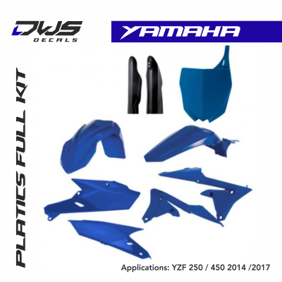Yamaha Plastics YZF 250 - 450 2014 2015 2016 2018 dws decals acerbis replica standard black white blue yellow