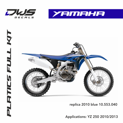 Yamaha Plastics YZF 250 2010 2011 2012 2013 dws decals acerbis replica standard black white blue yellow