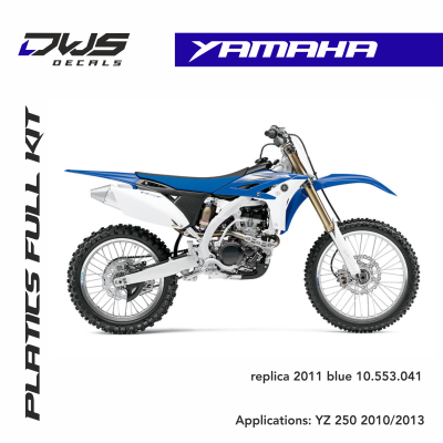 Yamaha Plastics YZF 250 2010 2011 2012 2013 dws decals acerbis replica standard black white blue yellow
