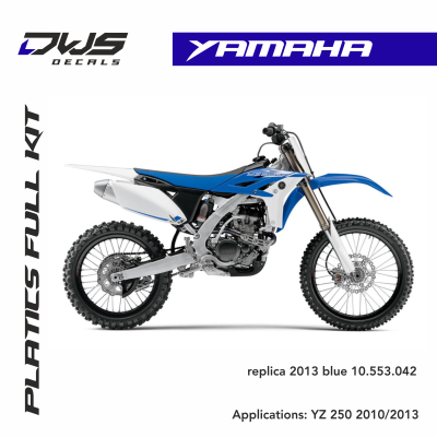 Yamaha Plastics YZF 250 2010 2011 2012 2013 dws decals acerbis replica standard black white blue yellow