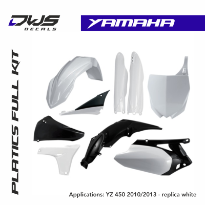 Yamaha Plastics YZF 450 2010 2011 2012 2013 dws decals acerbis replica standard black white blue yellow