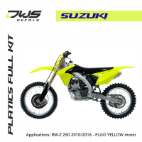 Suzuki Plastics RM-Z 250 2010 2011 2012 2013 2014 2015 2016 2017 dws decals acerbis replica standard black white blue yellow fluor fluo