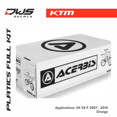KTm plastics acerbis SX-F 2007 2008 2009 2010 dws decals