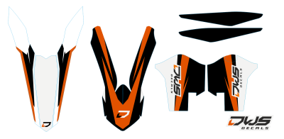 Trimset KTM EXC F 125 250 350 450 500 2013 2014 2015 2016 Decals dekor design graphics aufklebe stickerset nummerset dws mx