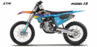Complete stickerset KTM SX 125 SX 250 SX-F 250 SX-F 350 SX-F 450 2016 blue-orange blauw oranje DECALS DEKOR DESIGN GRAPHICS AUFKLEBE STICKERSET NUMMERSET DWS MX retro