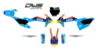 Complete stickerset KTM SX 125 SX 250 SX-F 250 SX-F 350 SX-F 450 2016 blue-orange blauw oranje DECALS DEKOR DESIGN GRAPHICS AUFKLEBE STICKERSET NUMMERSET DWS MX retro
